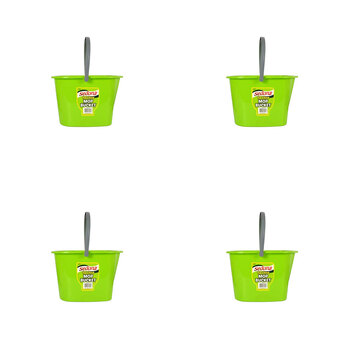 4PK Ultimo Mop Bucket 10L Green with Grey Handle Durable Cleaning Accessory 24x35cm