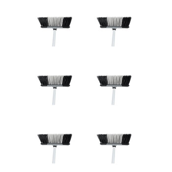 6PK Ultimo Premium Soft Broom 1.2M 2 Asst Green & Grey 31x129cm