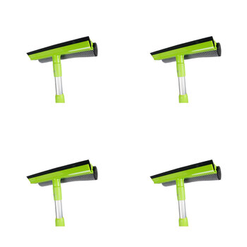 4PK Glass Squeegee Telescopic Handle Ultimo Green Only 12x53cm