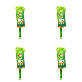 4PK Ultimo Microfibre Chenille Duster 33x8Cm 2 Asst Green/Grey