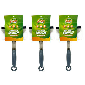 3PK Opti Clean Shower Cleaner 2-in-1 Microfibre And Squeegee 30x18cm
