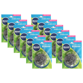 12PK kemasi Stainless Steel Scourer Home Dishwashing Cleaning