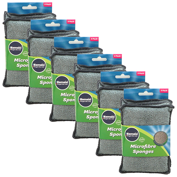 6x 3pc kemasi Microfibre Sponges Home Dishwashing Cleaning