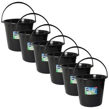 6PK kemasi Bucket With Handle 9L Home Bathroom Kitchen Cleaning