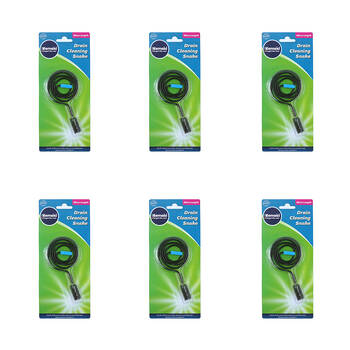 6PK Kemasi Flexible Kitchen/Bathroom Drain Cleaner Cable Snake 65cm Black