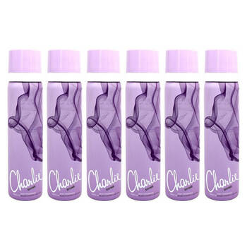 6PK Charlie Divine Women's Body Spray Mist 75ml Black Cherry Iris Petal