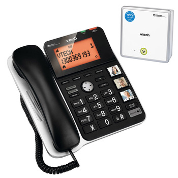 VTech 20250E DECT Corded Desk Handset w/ Bridge- Black