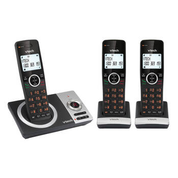 VTech CLS22050 DECT WiFi Cordless Home Phone with 3-Handset Black 