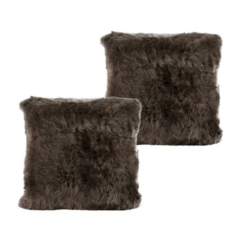 2PK Auskin The Gulgong Sheepskin Cushion Cover 40cm - Pewter