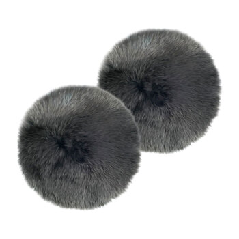 2PK Huxford Grove The Gulgong Long Wool Sheepskin Seat Pad - Steel