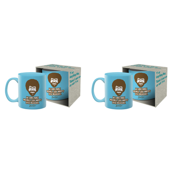 2PK Aquarius Bob Ross Accidents Ceramic Mug w/ Handle 325ml Blue