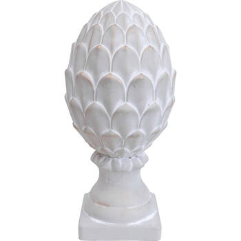 LVD Concrete Acorn Sculpture Large Home Decor 14.5x30cm - White