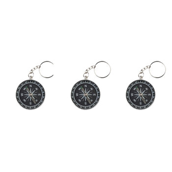 3PK Legami Compass Keyring Outdoor Travel Hiking/Camping