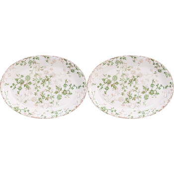 2PK LVD Ceramic Plate Home/Kitchen Decor 23.5x23.5cm - Evergreen