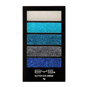 BYS Glitter Creme 4g Makeup Palette Platinum Blues - 5 Shades