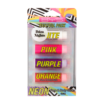4pc BYS Ibiza Nights Neon Face & Body Sticks Smooth