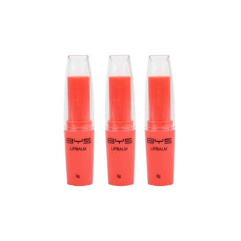 3PK BYS Strawberry Lipbalm Makeup Red 3g