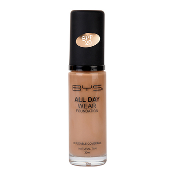 BYS 30ml All Day Wear SPF 20 Liquid Foundation Face Makeup - Natural Tan