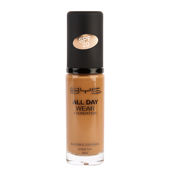 BYS 30ml All Day Wear SPF 20 Liquid Foundation Face Makeup - Warm Tan