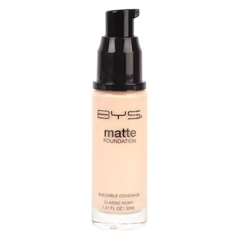 BYS Matte 30ml Liquid Foundation Full Coverage Face Makeup - Classic Ivory