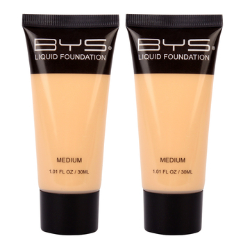 2PK BYS Tube 30ml Liquid Foundation Creamy Blendable Makeup - Medium