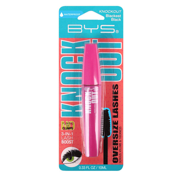 BYS Knock Out Mascara Waterproof Blackest Black 10ml