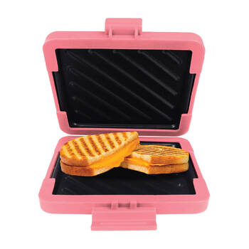 Laser Microwave Toastie Maker Flamingo Non-Stick Dishwasher Safe Pink