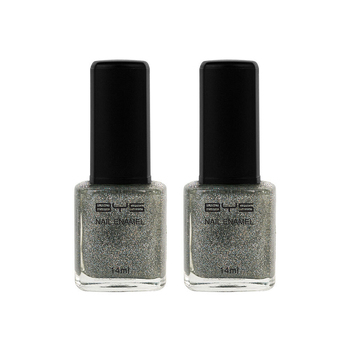 2PK BYS 14ml Nail Polish Glitter Top Coat Cold As Ice Silver