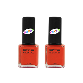 2PK BYS 14ml Nail Polish Neons Neon Fire Orange