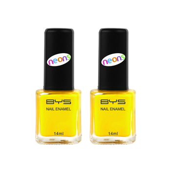 2PK BYS 14ml Nail Polish Neons The Right Bright Yellow