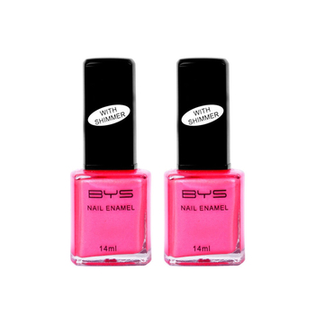 2PK BYS 14ml Nail Polish Shimmer Tutti Frutti Pink