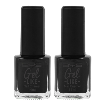 2PK BYS 14ml Nail Polish Gel-Like Ebony Ink Black