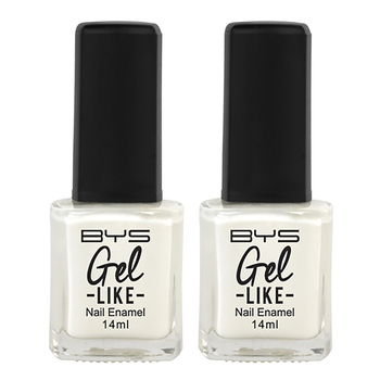 2PK BYS 14ml Nail Polish Gel-Like Ice White Baby