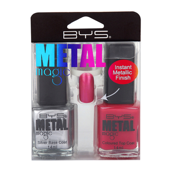 2pc BYS Nail Polish Metal Magic Pink Topaz