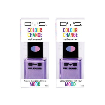 2PK BYS 14ml Nail Polish Colour Change Glitter Purple