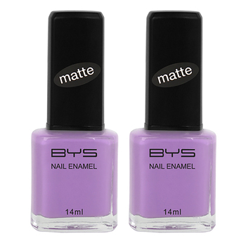 2PK BYS 14ml Nail Polish Matte Pastel Violet Frosting Purple