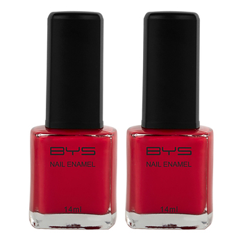 2PK BYS 14ml Nail Polish Coral Sea Red