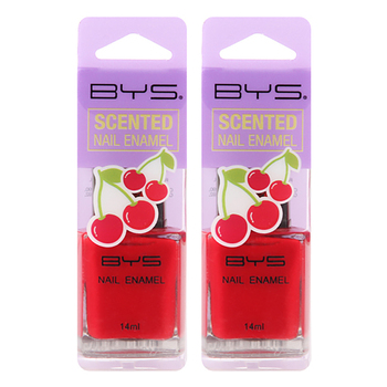 2PK BYS 14ml Nail Polish Scented Cherry Red