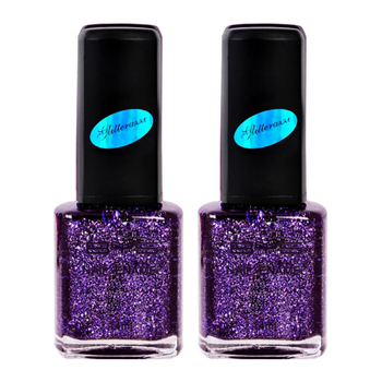 2PK BYS 14ml Nail Polish Glitterazzi Voodoo Violet