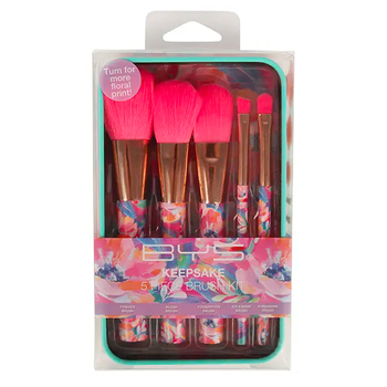5pc BYS Keepsake Flourish Tin Makeup Brush Kit