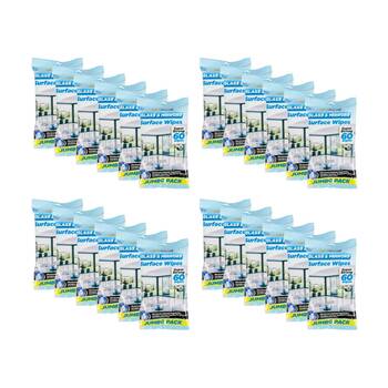 24x 60PK EaziWipes Glass & Mirrors Surface Cleaning Wipes Jumbo Streak Free