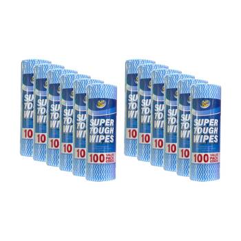 12x 100PK Quick N Clean Super Tough Heavy Duty Cleaning Wipes 30x33cm Assorted