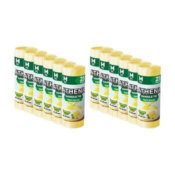 12x 25PK Athena Scented Garbage Tidy Bags w/ Handle Tie 27L 65x51cm Assorted