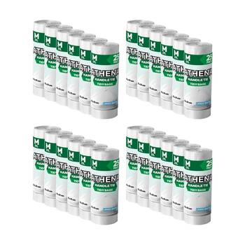 24x 25PK Athena Unscented Garbage Tidy Bags w/ Handle Tie White 27L 65x51cm