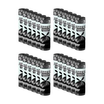 24x 15PK Athena Straight Cut Heavy Duty Garbage Bags Black 56L 80x70cm