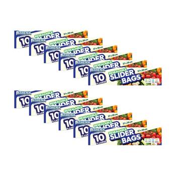 12x 10PK Athena Resealable Slide Lock Food Storage Slider Bags 27x28cm