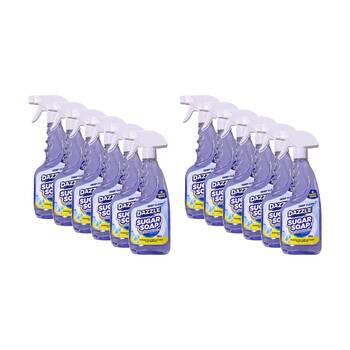 12PK Dazzle Deep Clean Surface Cleaning Spray Bottle Sugar Soap 500ml