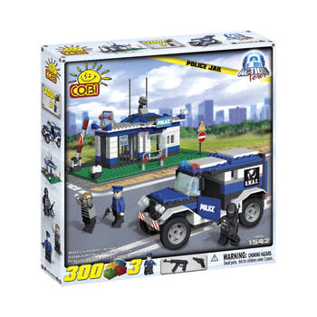 300pc Action Town Police Jail Construction Brick Set Kit Kids 3y+