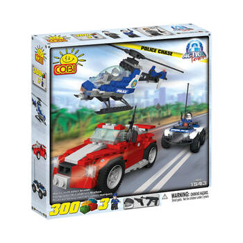 300pc Action Town Police Chase Construction Brick Set Kit Kids 3y+