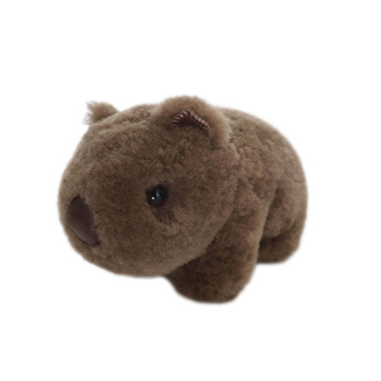 Auskin Shorn Sheepskin Wally Wombat Kids Soft Toy 30cm - Brown